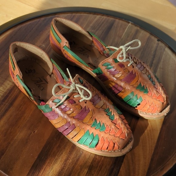 Alex Originales Shoes - Womens Huarache Leather Woven Sandal Alex Originales Colorful Mexican Shoes
